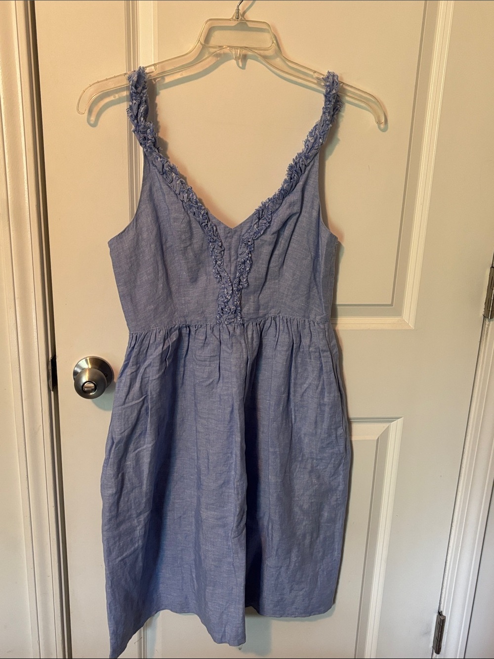 Banana Republic Blue Ruffled Strap Midi Dress